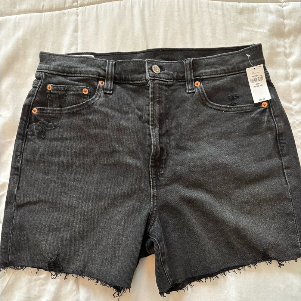 GAP Black Jean Shorts Raw Hem
